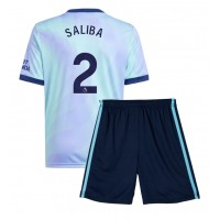 Echipament fotbal Arsenal William Saliba #2 Tricou Treilea 2024-25 pentru copii maneca scurta (+ Pantaloni scurti)